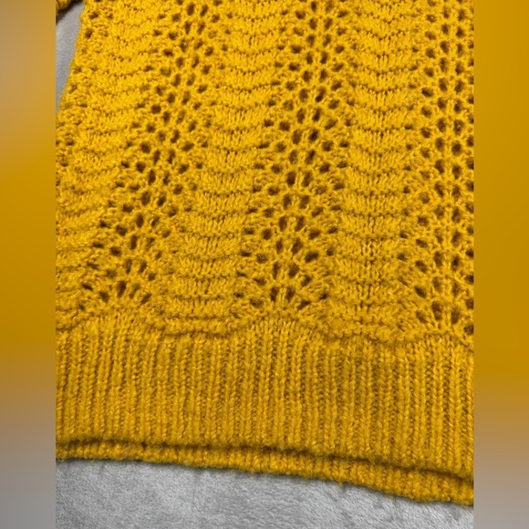 Madewell Windemere Pointelle Pullover Golden Sunset Mustard Yellow Sweater Small - Picture 5 of 16